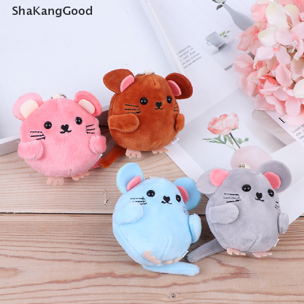 Skid Gantungan Kunci Boneka Tikus Bahan Plush Ukuran 8CM Untuk Hadiah Tahun Baru