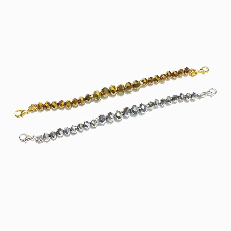 Konektor Masker Hijab Mask Connector Strap Extender Diamond Metalic Kristal Crystal Series