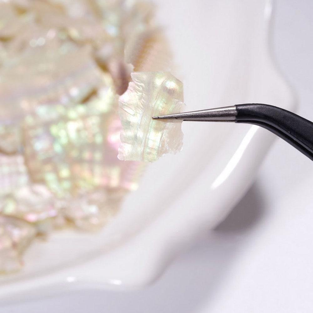 AUGUSTINA Agustina Nail Art Abalone Slice Wanita Gadis Jepang Warna-Warni Alami DIY Manicure Aksesoris Perhiasan Kuku 3D Dekorasi Nail Art