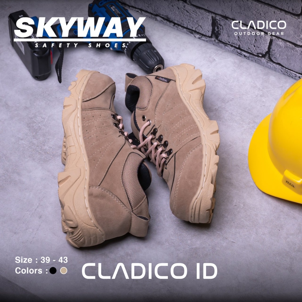 Sepatu Safety Cladico Boot Ujung Besi  Skyway Unisex cowok Cewek ukuran 36-43 Sefty Shoes Boots Kerja Lapangan Outdoor Proyek Mendaki Gunung Haiking