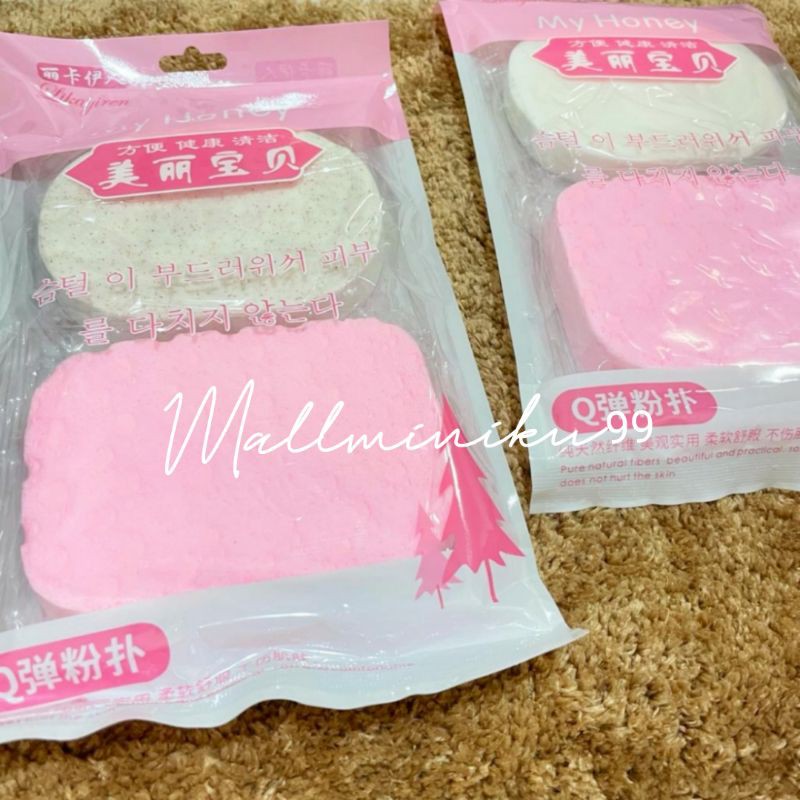 SPON MASKER TEBAL ISI 2PCS - SPONGE FACIAL SPON PEMBERSIH WAJAH L3