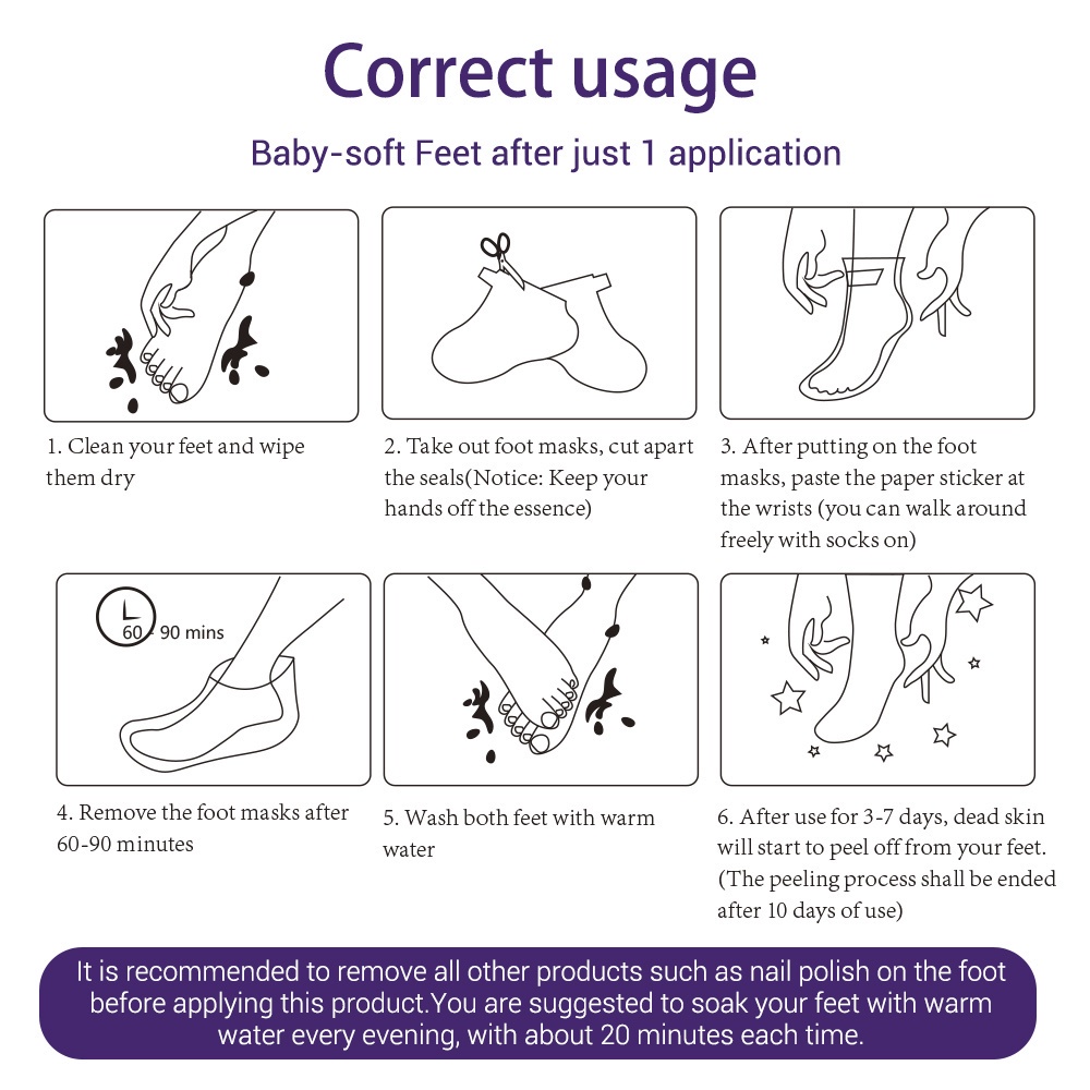 LANBENA Masker Kaki Lavender Foot Peeling Mask Foot Mask Remove Dead Skin Peeling Foot Care Peeling