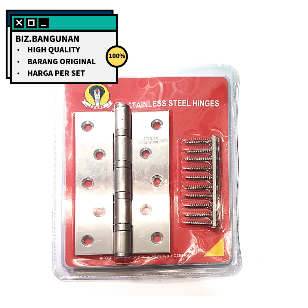 ENGSEL STAINLESS STEEL COBRA 5&quot; INCH TEBAL - ENGSEL PINTU JENDELA