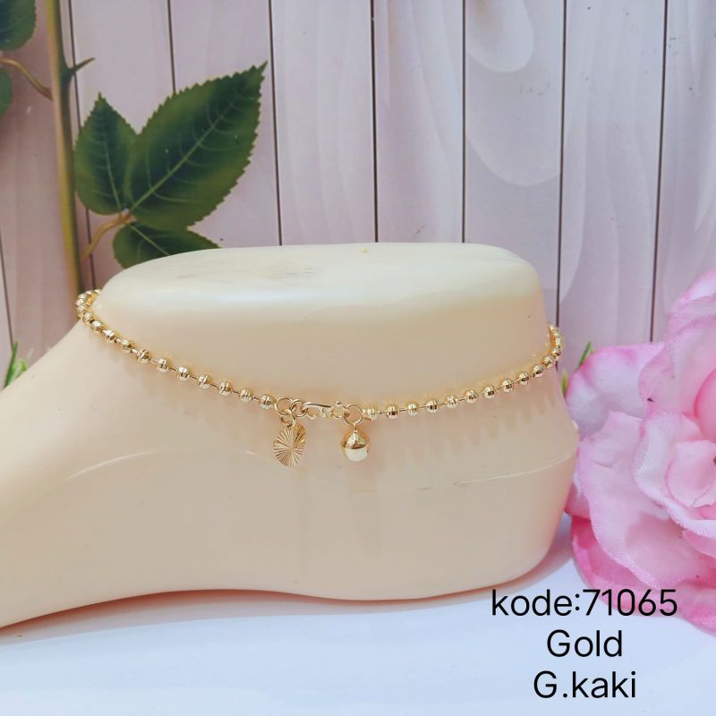 GELANG KAKI BIJI LADA KOMBINASI TITANIUM LAPIS EMAS 18k 74004.17-44. 71045