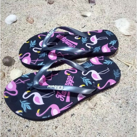 SANDAL JEPIT SPON  MOTIF FLAMINGO  TERBARU BISA COD BISA GROSIR