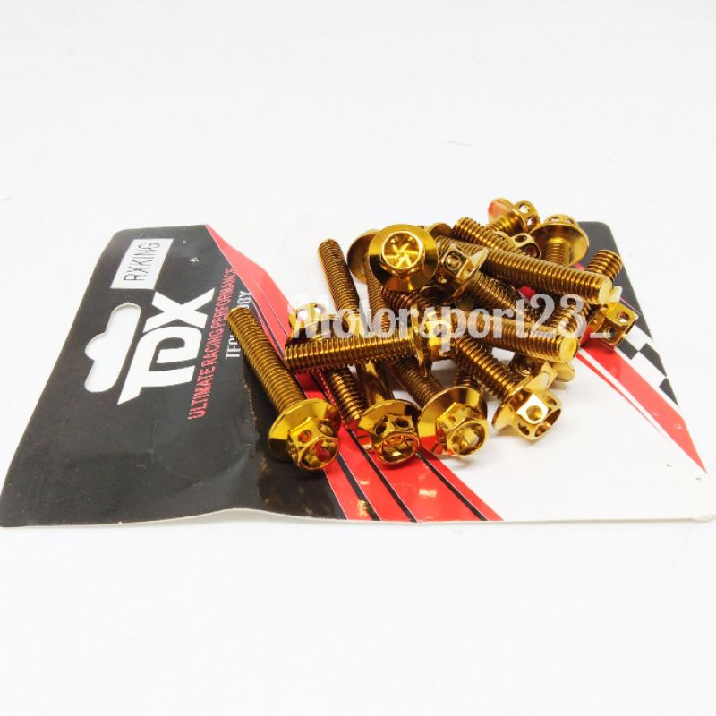 baut probolt blok mesin RX-King gold flower baut probolt blok mesin TDX original 1 set Baut probolt 