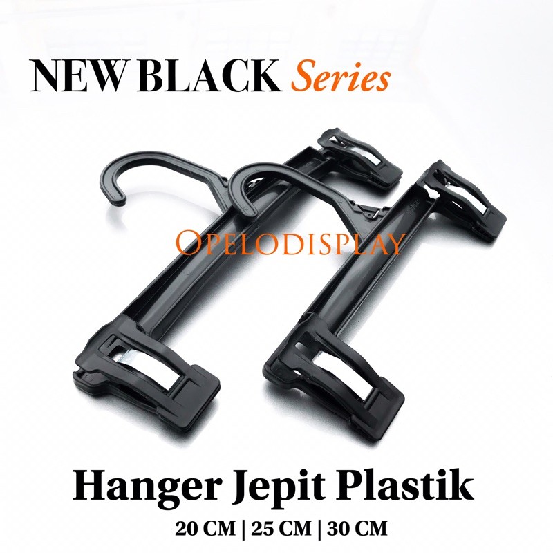 ( 10 PCS ) HANGER JEPIT PLASTIK BLACK SERIES