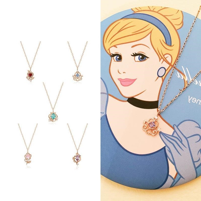 Kalung Liontin Batu Hao Disney Princess Bahan S925 Silver Untuk Hadiah