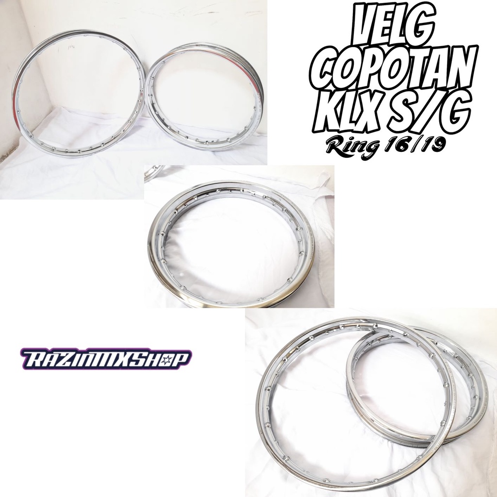 Sepasang Velg Kawasaki KLX S/G Original Copotan Motor Ring 16/19