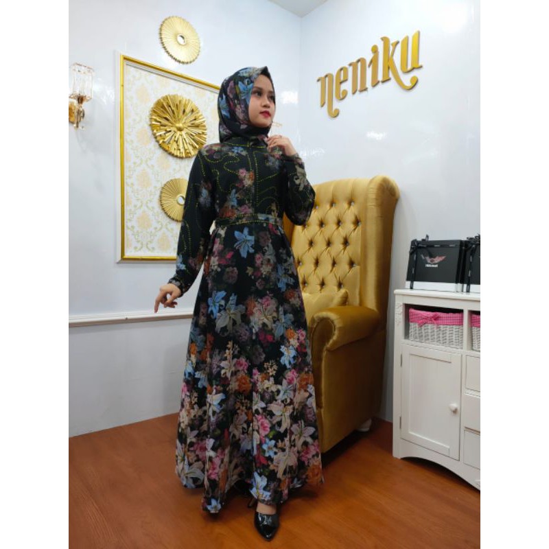 NENIKU Abaya Hikmat Fashion A3870 Green