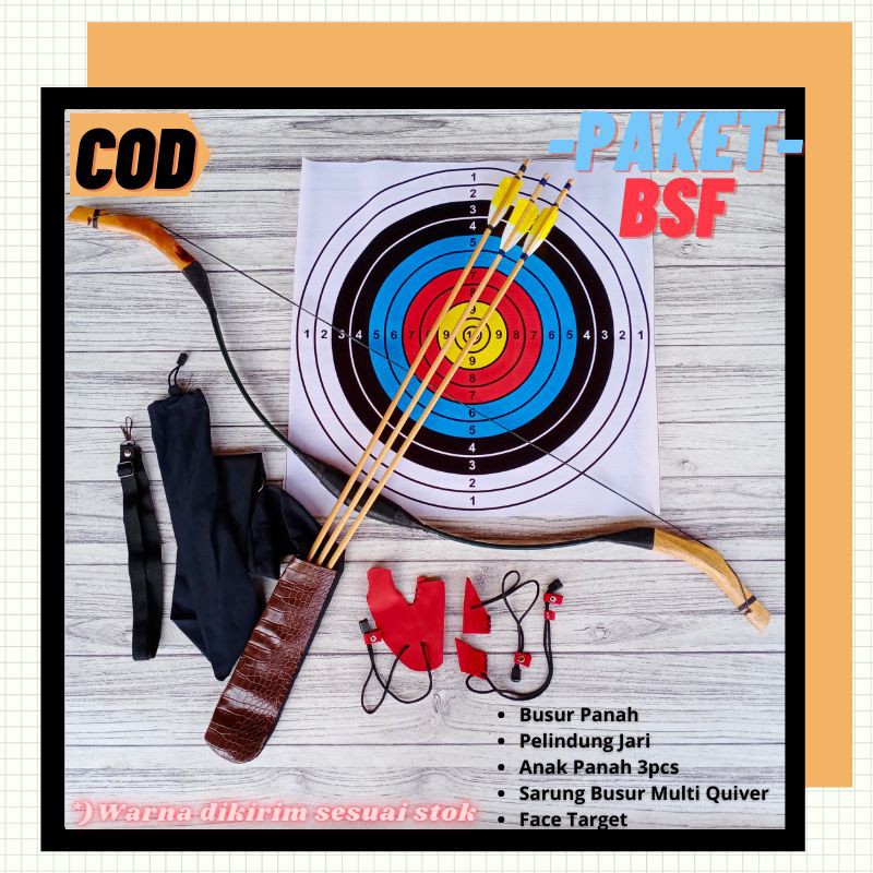 Paket Busur Panah Horsebow Flat 2cm