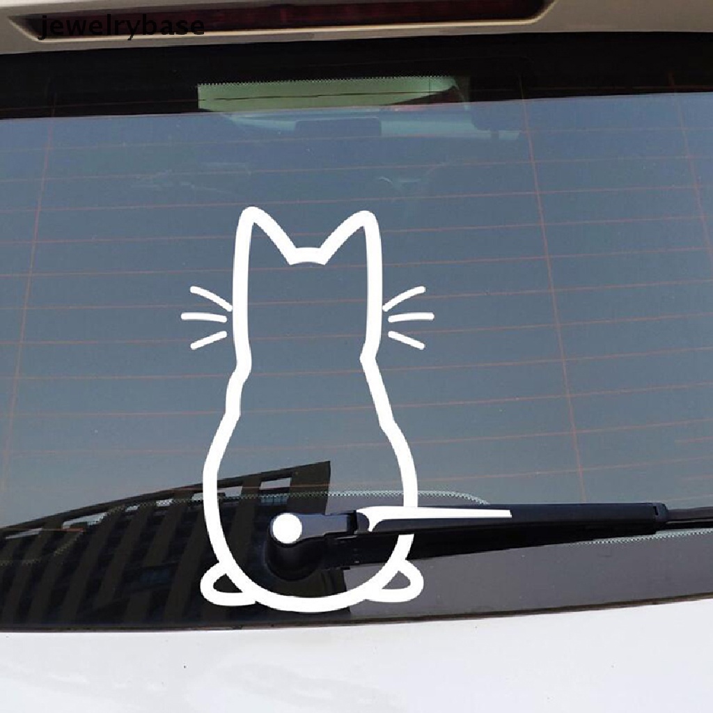 (jewelrybase) Stiker Motif Kucing Menggerakan Ekor Untuk Wiper Kaca Belakang Mobil