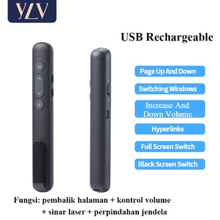 Laser Pointer Wireless Pointer Presentasi PPT Presenter USB Rechargeable Laser Remote Control 50M With USB/Type-C Embedded Receiver