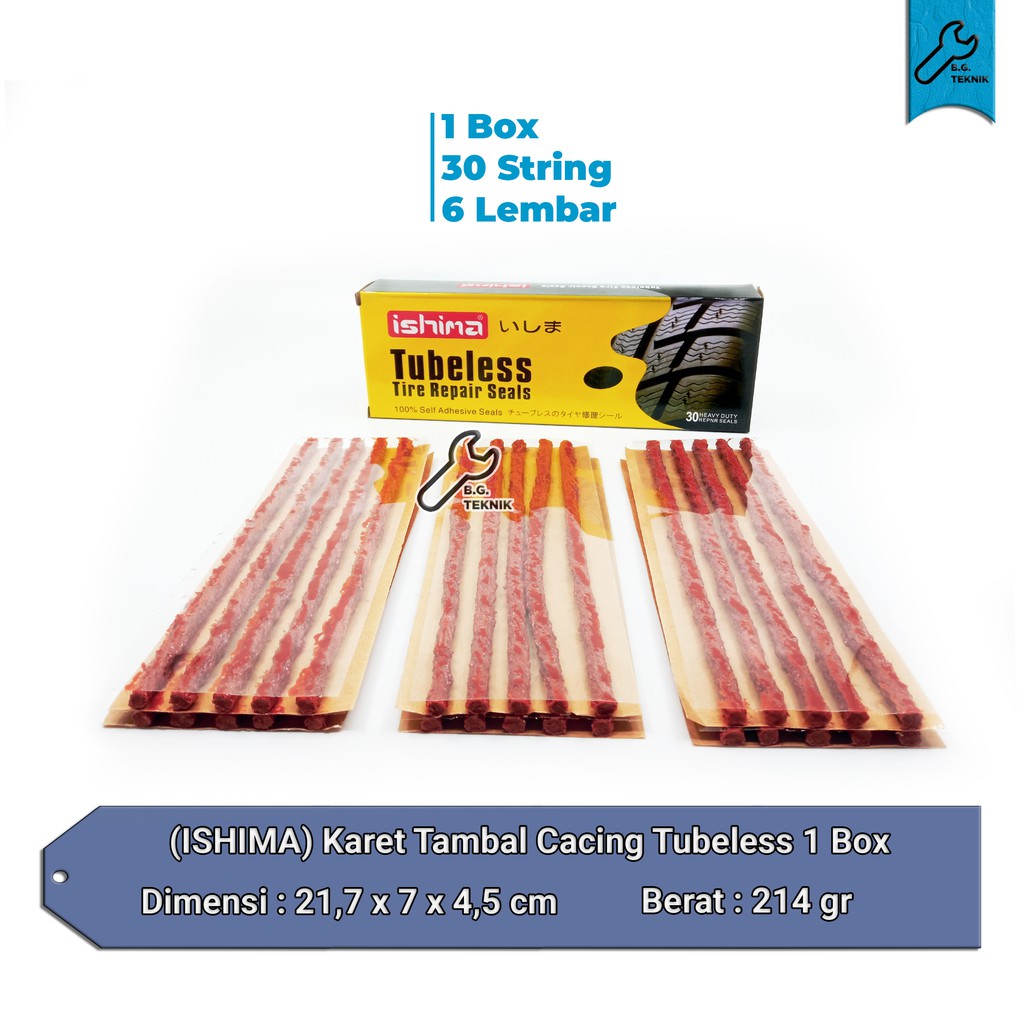 Karet Tambal Cacing Tubeless tubles Eagle/Ishima 1 Box