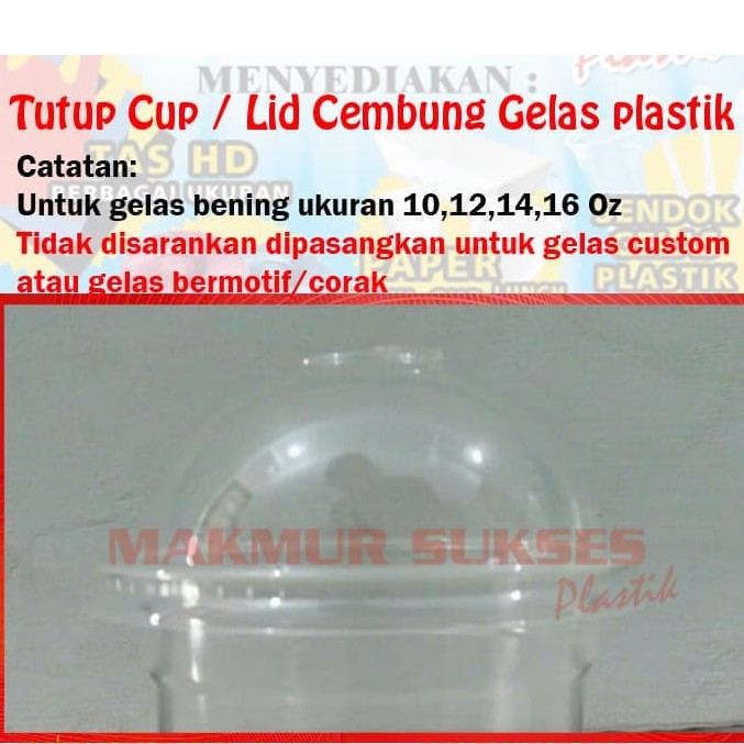 Tutup Cup Lid Cembung dan Tutup Flat Datar Gelas plastik (50 pcs)