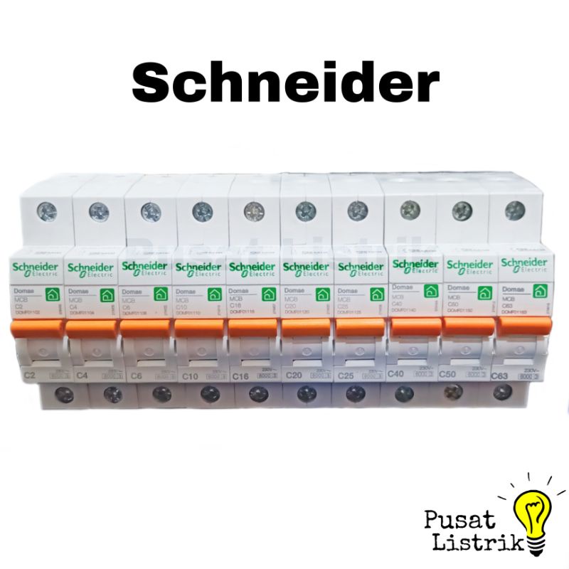 MCB Schneider 2A 1Phase New Domae MCB Pemutus Arus Sneider 2 Ampere