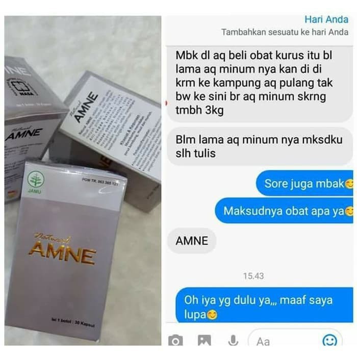 Penggemuk Badan Natural AMNE NASA ORIGINAL BPOM