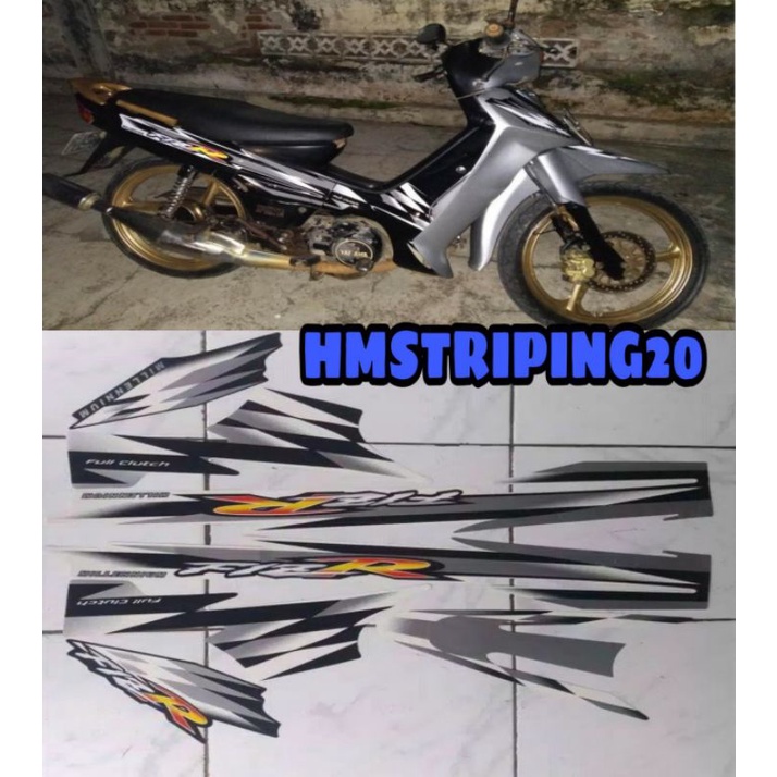 STRIPING STICKER LIS BODY MOTOR FIZ R FIZR F1ZR FIZ R MILENIUM HITAM SILVER