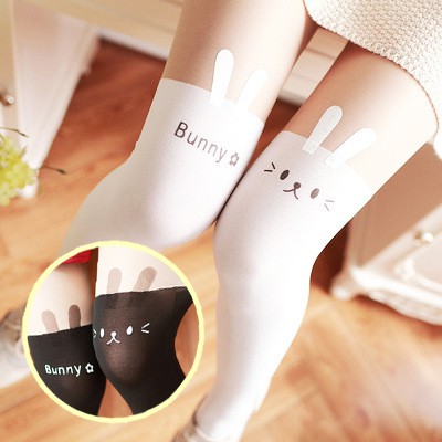 PH-33 pantyhose stocking rabbit kelinci lolita two tone fake overknee socks