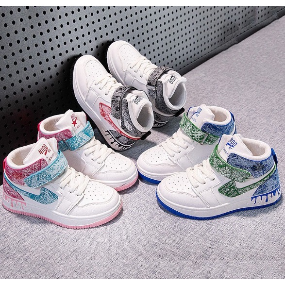 Qeede_Store Sepatu NIDO01 Sneakers Anak Laki-Laki Dan Perempuan Non LED IMPORT Size 26-37