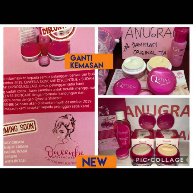 Cream Qweena Queenbe Skincare Paket Normal Original 100 Kemasan Baru Shopee Indonesia