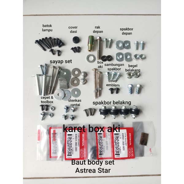 Baut Body Set Honda Astrea Star Original Lengkap