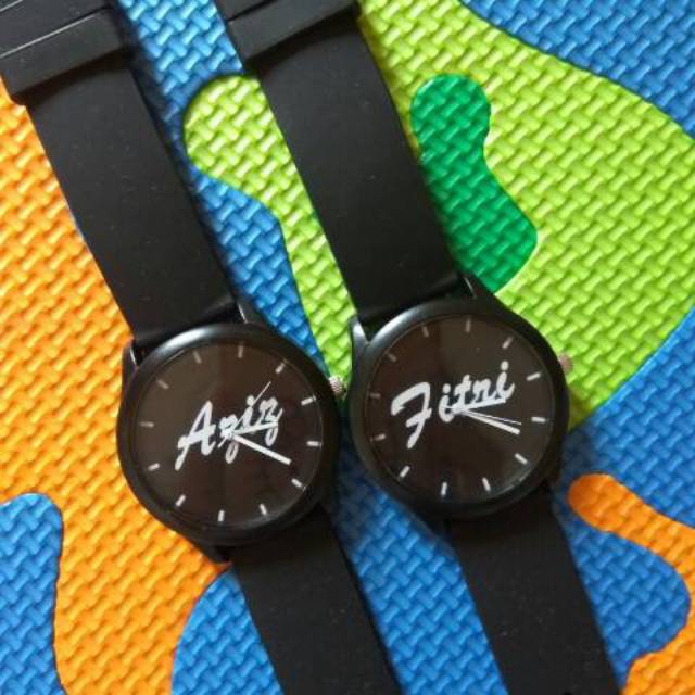 Original Jam tangan couple wanita custom bisa pakai nama pasangan keren murah puma rubber Premium