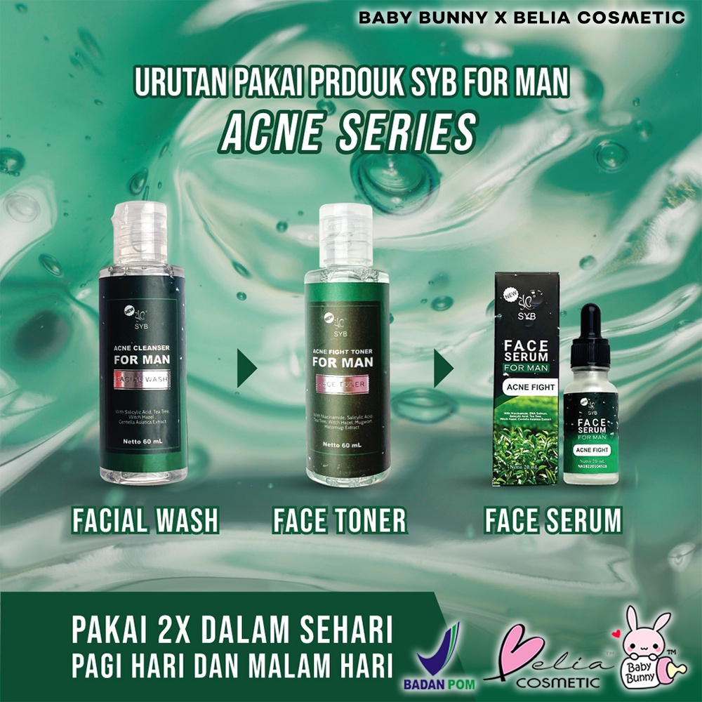 ❤ BELIA ❤ SYB Facial Wash For Man 60ml Daily &amp; Acne | Cleanser | Acne | Pembersih Wajah | BPOM