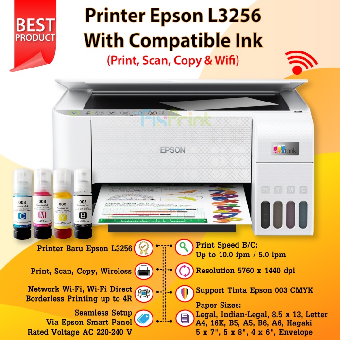 Printer Epson EcoTank L3256 l3256 l3256 A4 WiFi All-in-One Print Scan Copy New