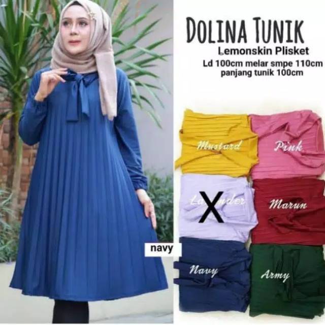 Tunik Plisket free Ikat pinggang/ Tunik ukuran Besar/ Baju Atasan Wanita Tunik Plisket