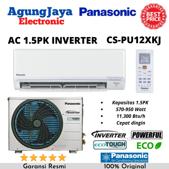 AC PANASONIC CS-PU12XKJ 1.5PK INVERTER ECOTOUGH LOW WATT 1.5 PK (CILEGON SERANG)