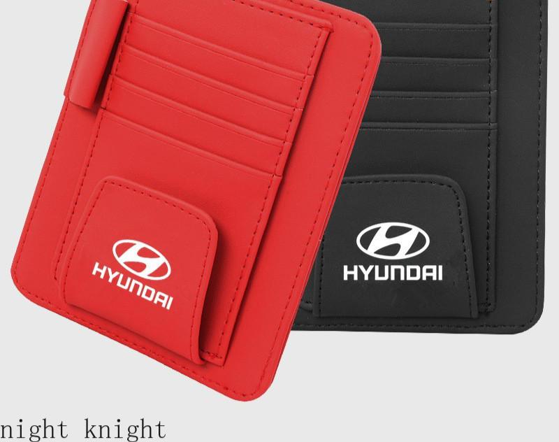 1 PC Kacamata Mata Kartu Pen Holder Klip Mobil Styling Aksesoris Mobil Pelindung Matahari Kacamata Hitam untuk Hyundai Logo Ioniq Hybrid Elantra Tucson Reina Santa fe Kona Bisa