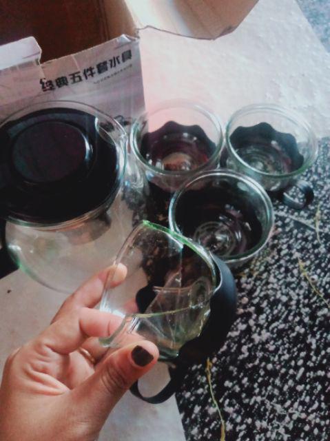 Teapot Sun Glasses Set Motif Bunga / Teapot Polos / Teapot Sarangan