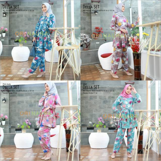 DELLA SET SETELAN PANT DAN TUNIK BY ORI NAURA
