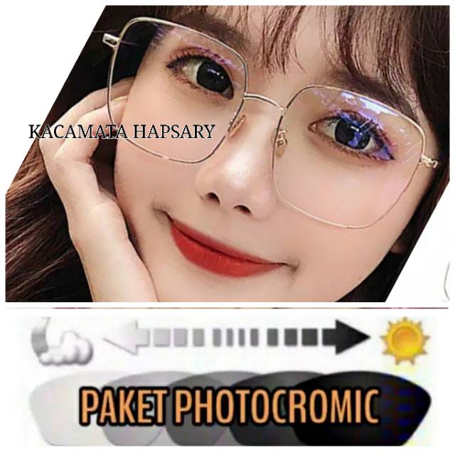 FRAME KACAMATA WANITA TERBARU GCMON | PAKET LENSA PHOTOCROMIC | KACAMATA MINUS | KACAMATA RADIASI