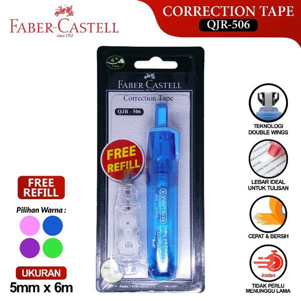 

Faber Castell Correction Tape QJR-506 FREE 1 Refill