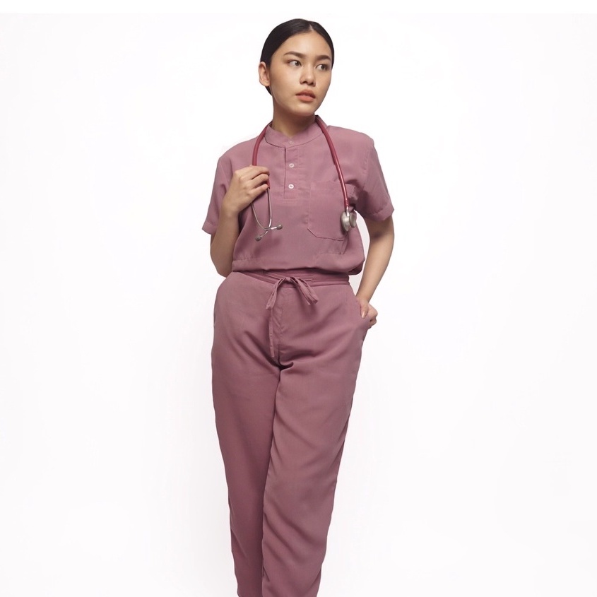 Baju Jaga MSS - ORCHID Scrubs on Call Flowy Lengan Pendek