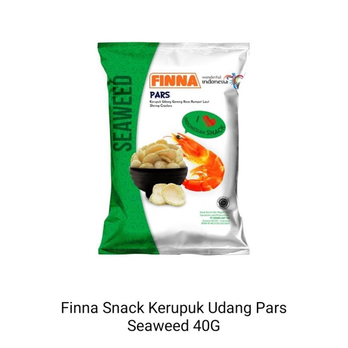 

finna Snack kerupuk udang pars seaweed 40gr