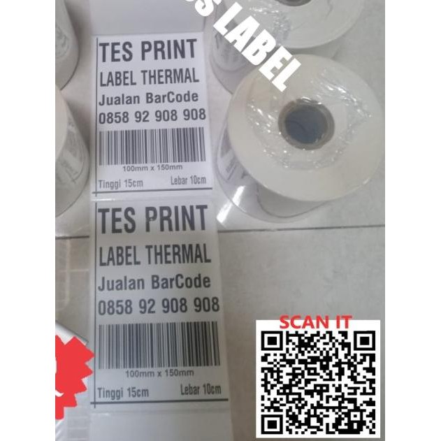 

⅍ 250 PCS STIKER LABEL THERMAL RESI ONLINE SHOP 100 x 150 MM | 100x150 - ISI 250 PCS/ROL ☺
