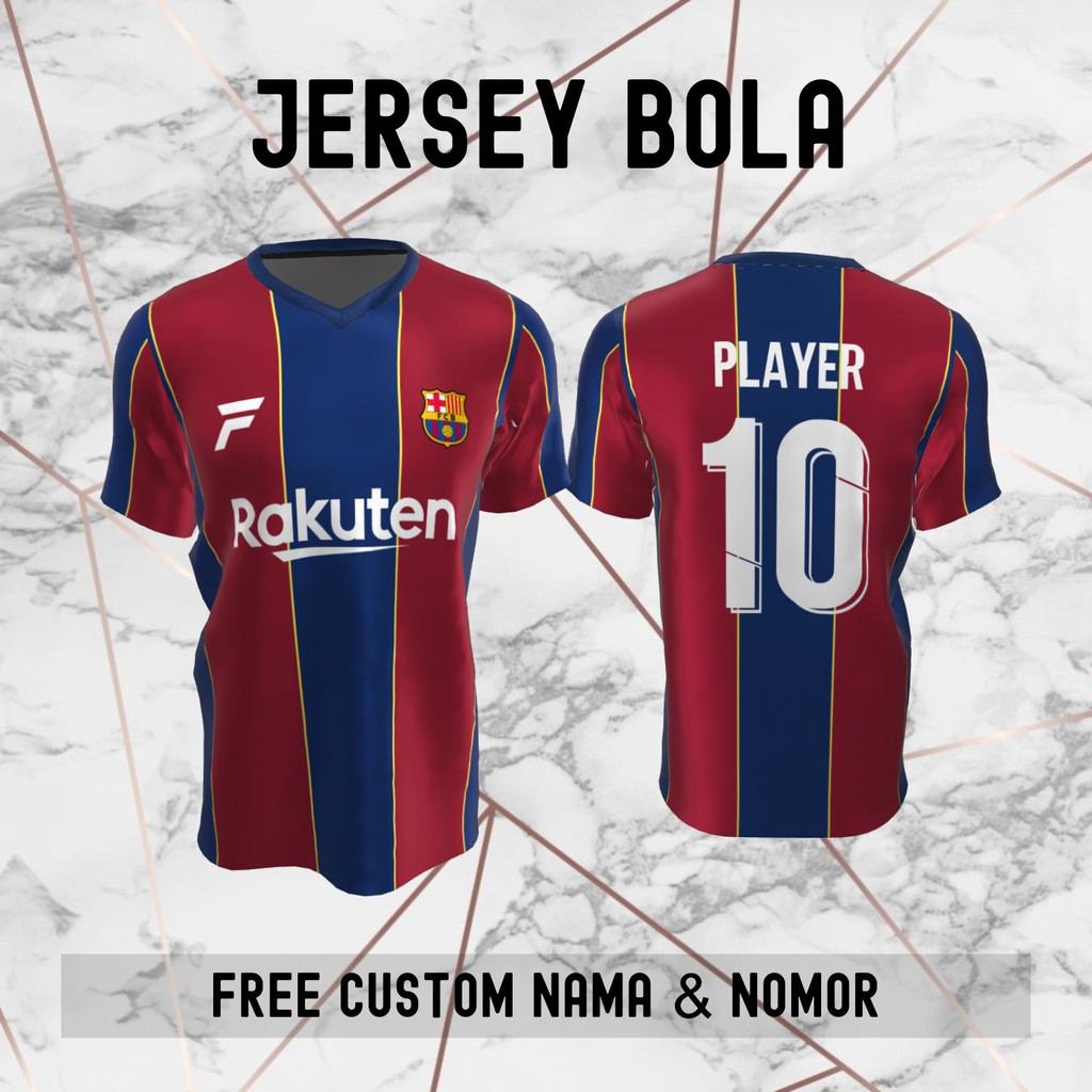 Jersey Barcelona Klub Bola Baju Kaos Custom Nama dan Nomor Punggung - 31