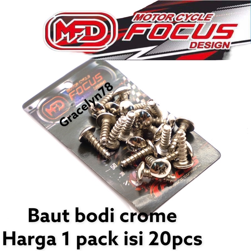 baut body probolt CROME THAILAND harga 1 paket