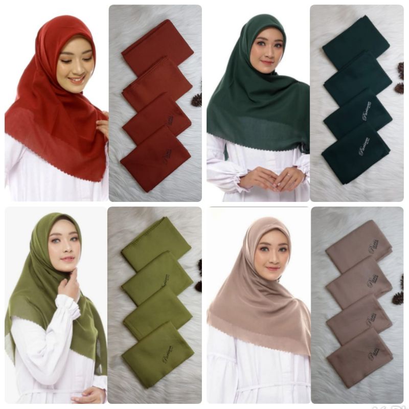 HIJAB SEGIEMPAT POLOS PARIS PREMIUM LASERCUT