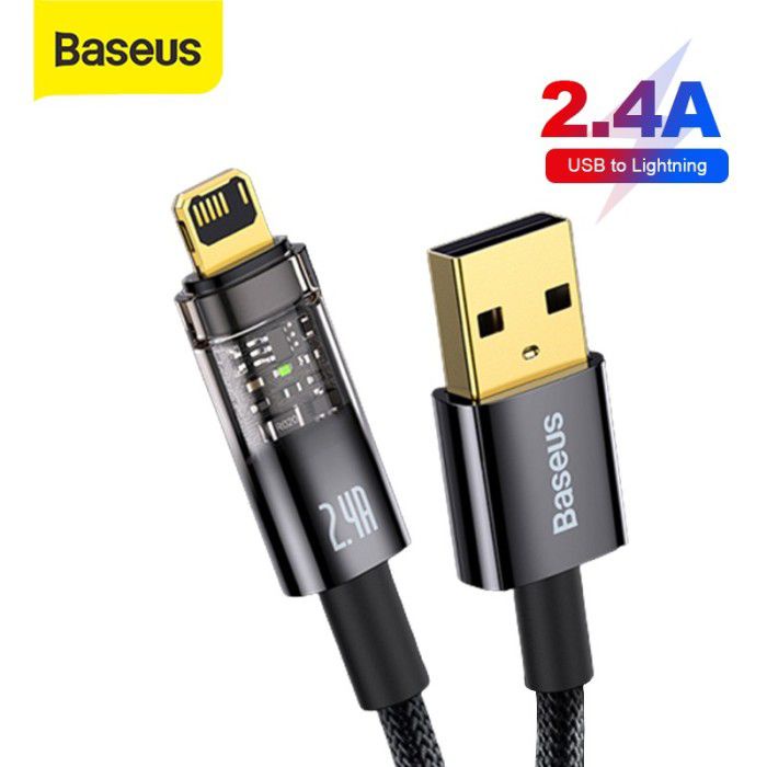 Baseus USB to Lightning Poweroff 2.4A - Explorer Series  - Auto Disconnect - Garansi Resmo 6 Bulan