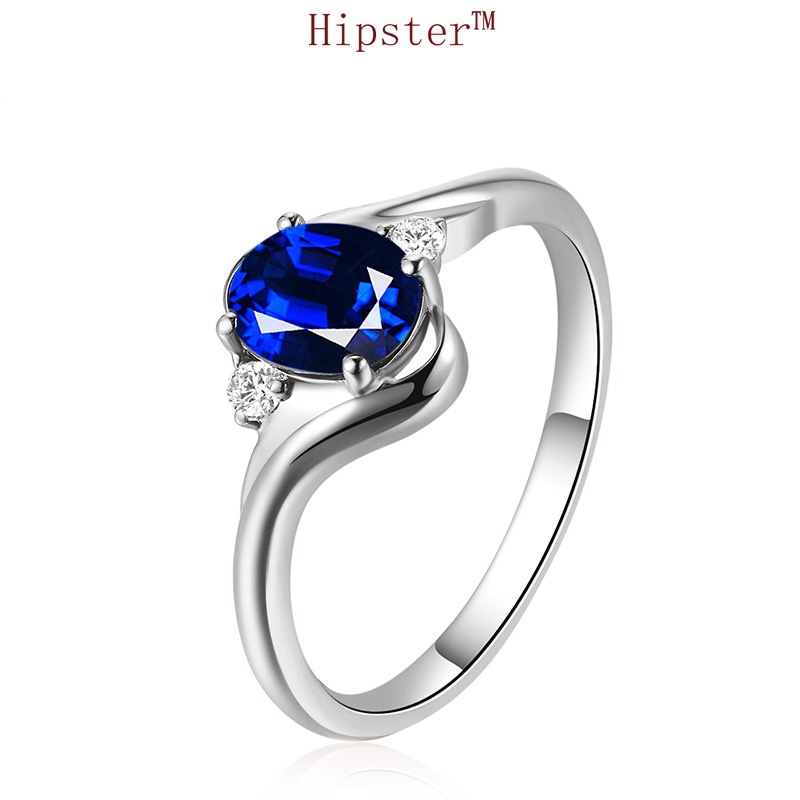 European and American New Fashion Inlaid Colored Gemstone Adjustable Ring