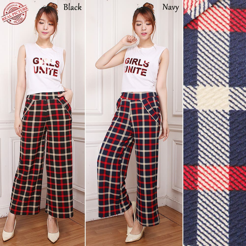 SB Collection Celana Panjang Dania Longpants Flanel Kulot Casual Jumbo Wanita