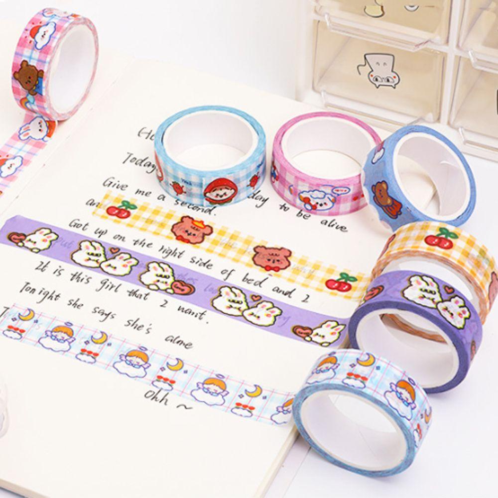 Lanfy Tape Perekat Perlengkapan Sekolah Jepang Scrapbooking 1.5cm x 5m Kaset Stiker Stationery Tape Lakban Kertas