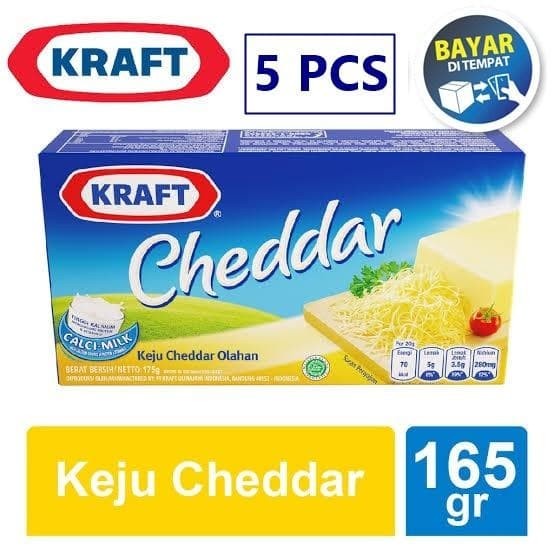 

Keju Kraft Cheddar 165gr DAPAT 5 - keju olahan - produk susu