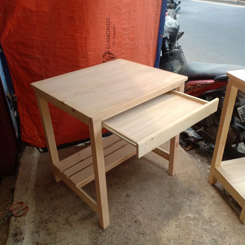 meja komputer bahan jatibelanda LPT 60x80x75