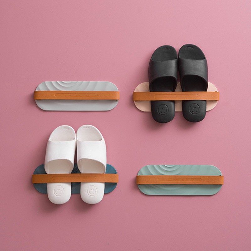 Zhixin Plastic Wall Hanging Shoe Hanger Slippers Storage Shelf Slipper Organizer Rack Holder Shoes Box Shopee Indonesia