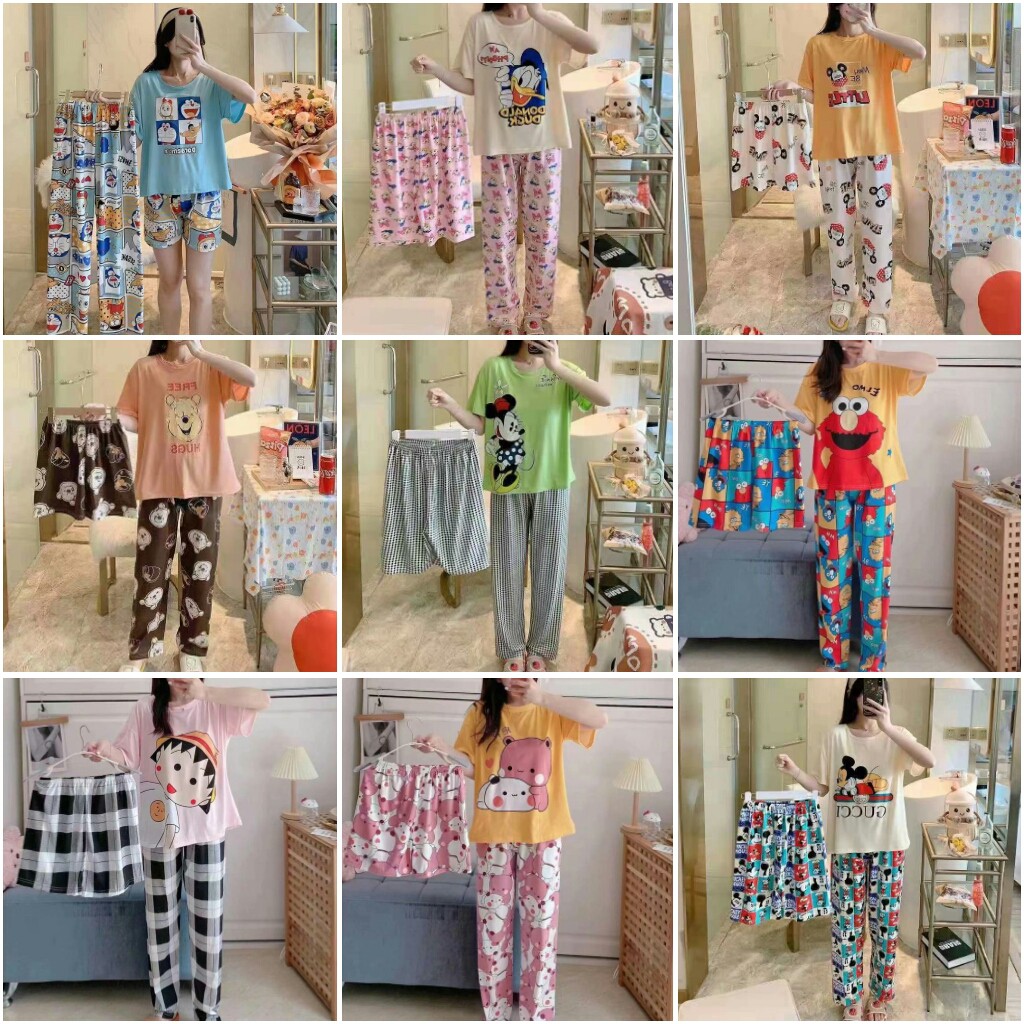 RAINBOW- Piyama  CP 2IN1  /Baju Tidur Dewasa CP IMPORT /MIX JUMBO MODERN PART 2